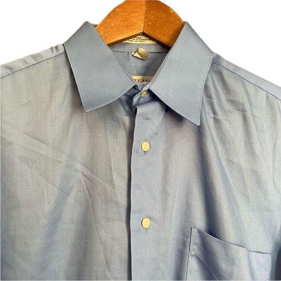 Geoffrey Beene blue button down shirt. - Picture 2 of 11